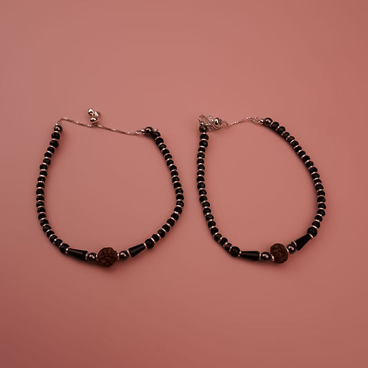 Rudraksha Nazariya Adjustable Bracelet for Kids | Pure 925 Silver