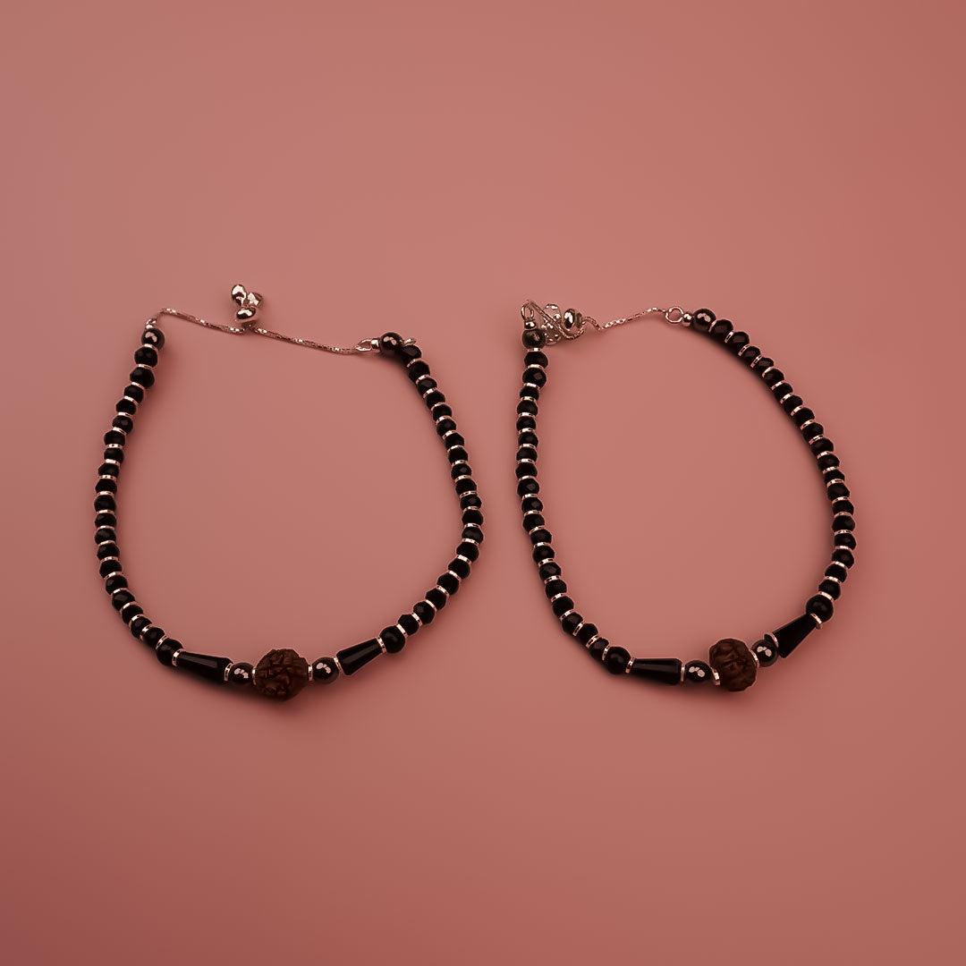 Rudraksha Nazariya Adjustable Bracelet for Kids | Pure 925 Silver