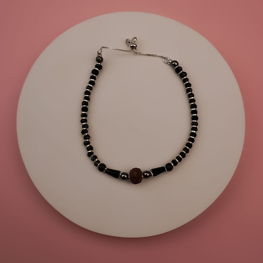 Rudraksha Nazariya Adjustable Bracelet for Kids | Pure 925 Silver