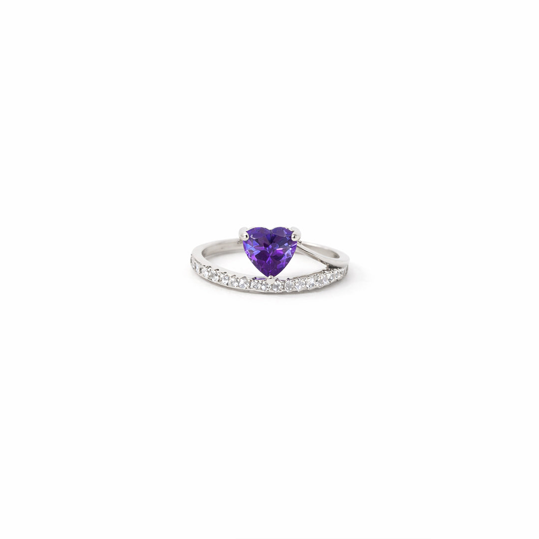 Purple Heart Silver Ring