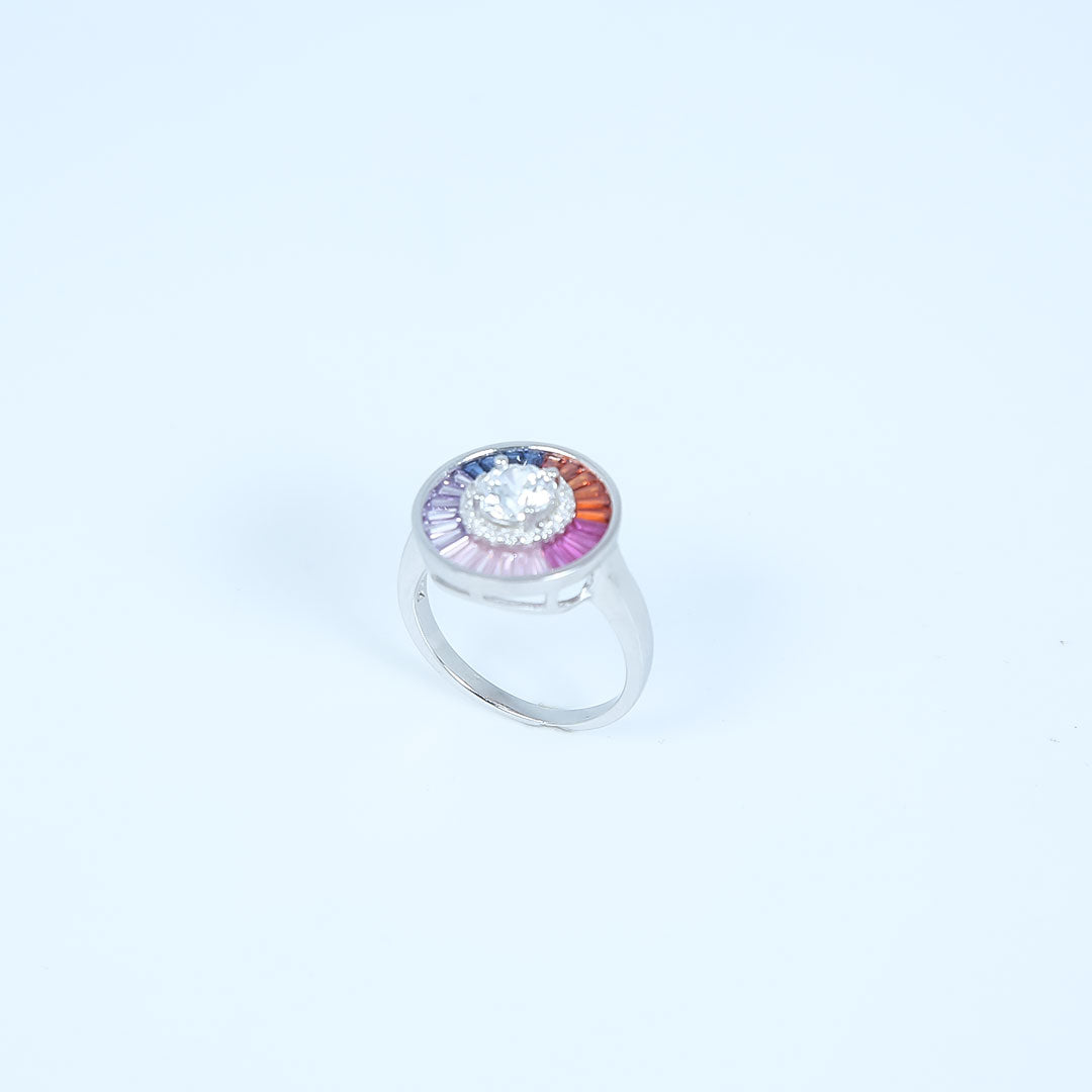 Silver Rainbow Ring Pure 925 Silver