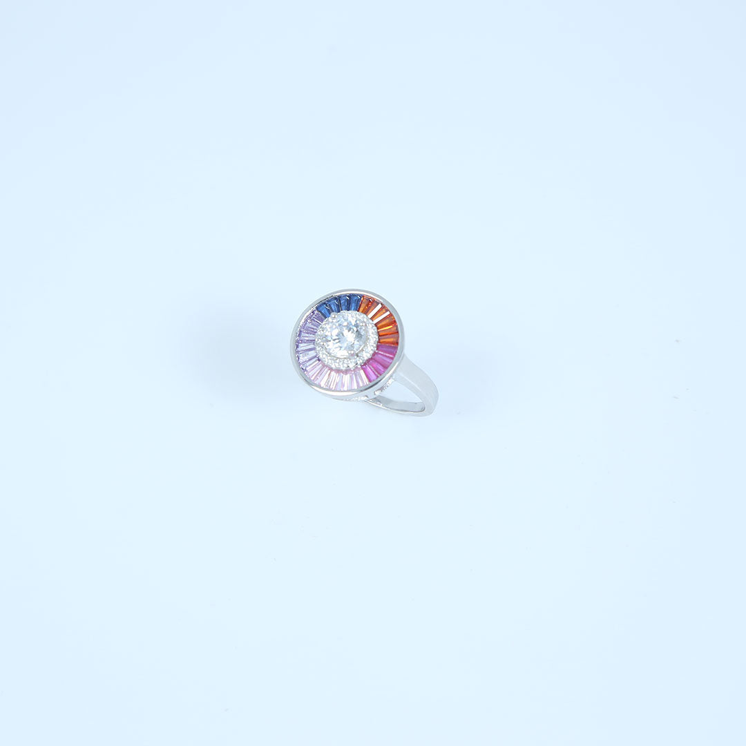 Silver Rainbow Ring Pure 925 Silver