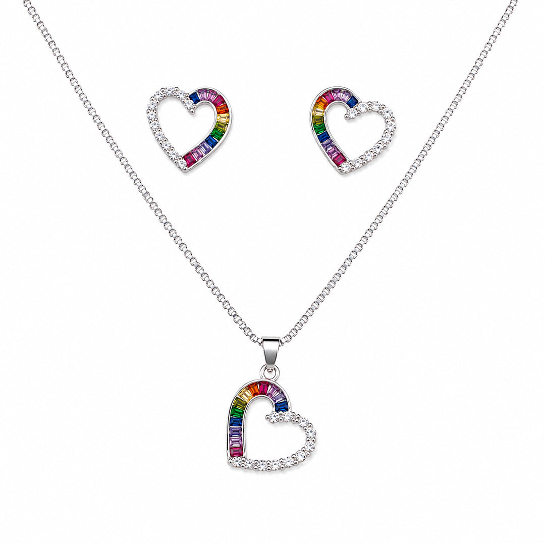 Rainbow Love Necklace Set