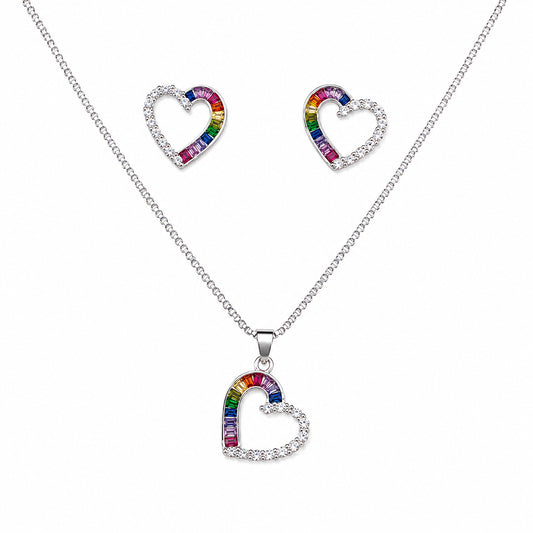 Rainbow Love Necklace Set