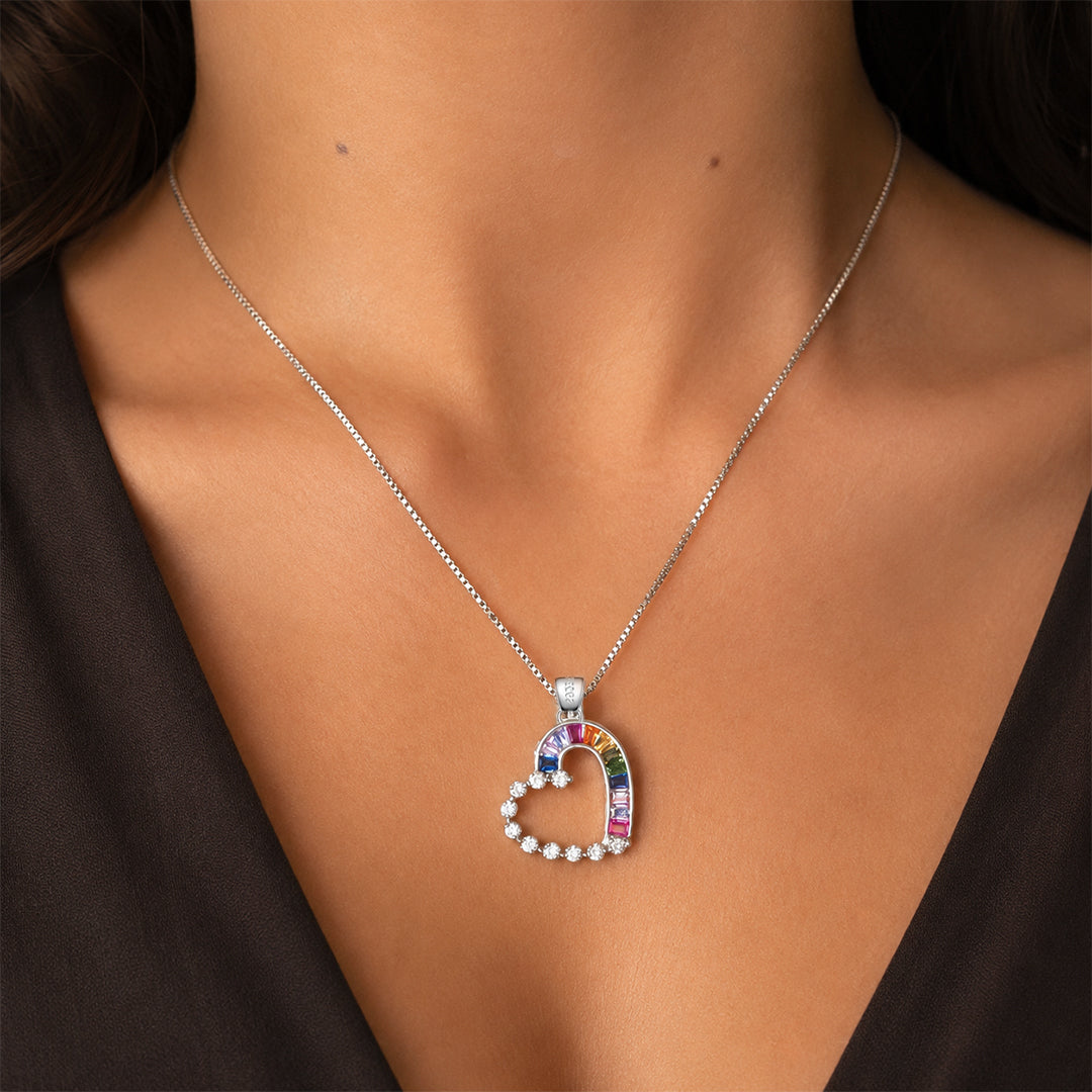 Rainbow Love Necklace Set