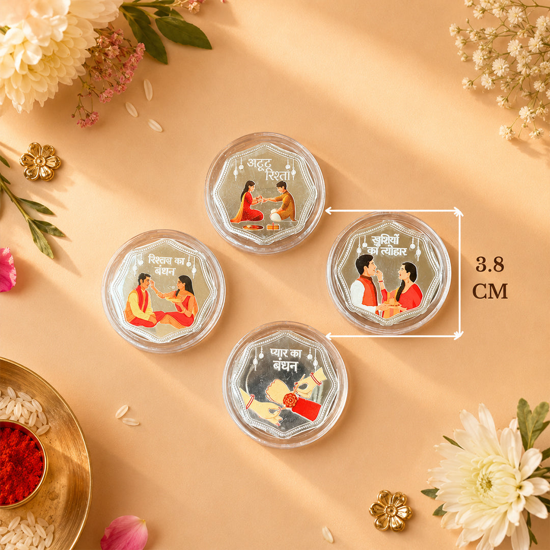 Raksha Bandhan and Bhai Dooj Musical Box With Special Playing Cards And 999 Coins