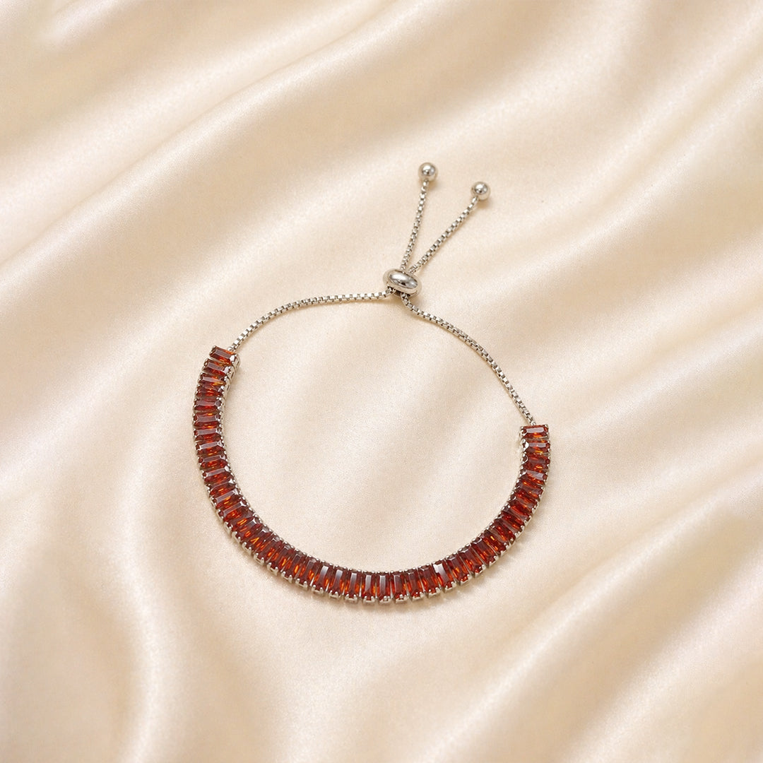 Red Aura 925 Silver Tennis Bracelet