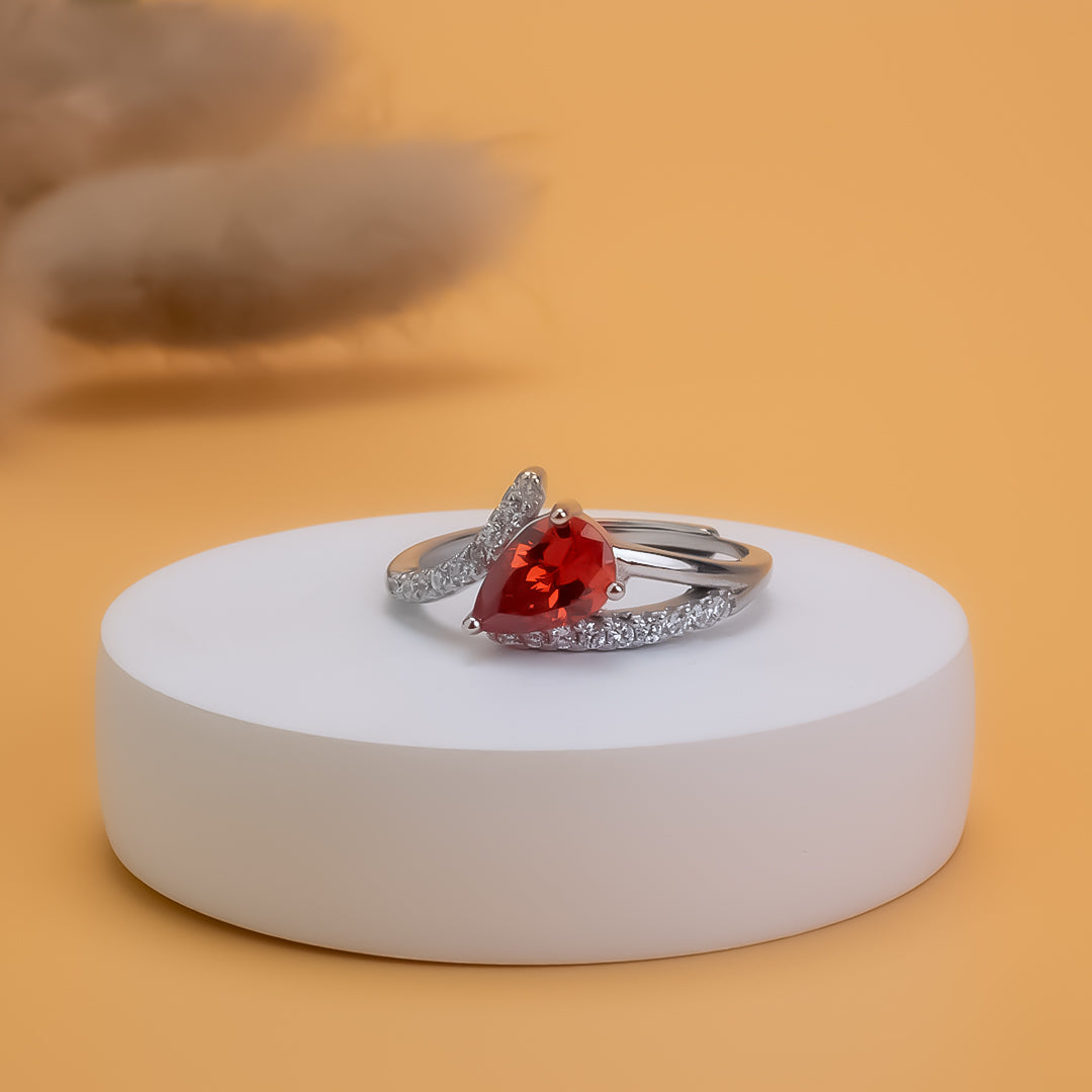 Scarlet Desire Adjustable 925 Silver Ring