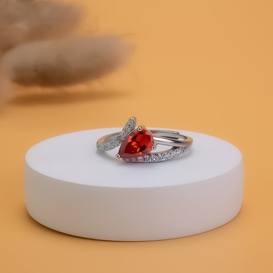 Scarlet Desire Adjustable 925 Silver Ring