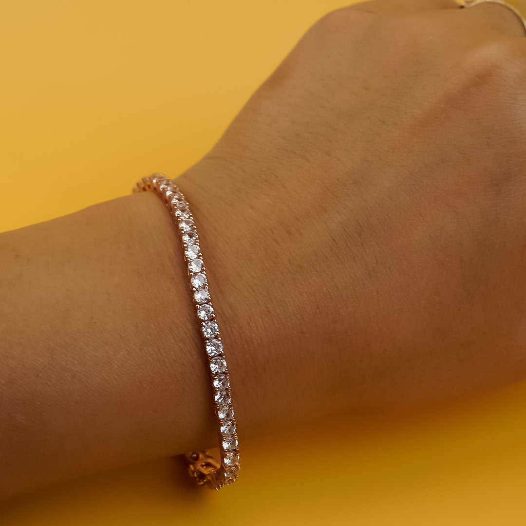 Rose gold tennis bracelet