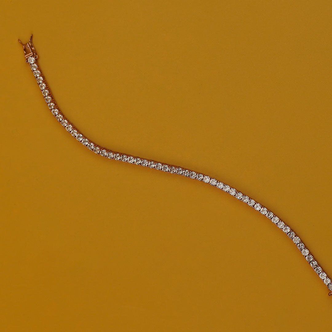 Rose gold tennis bracelet