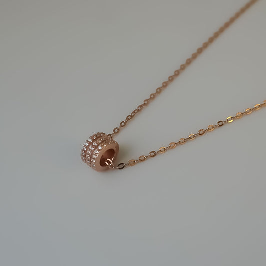 Radiant Rose Gold Circle Pendant