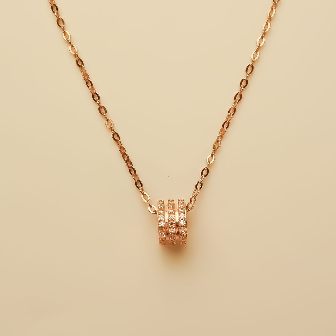 Radiant Rose Gold Circle Pendant