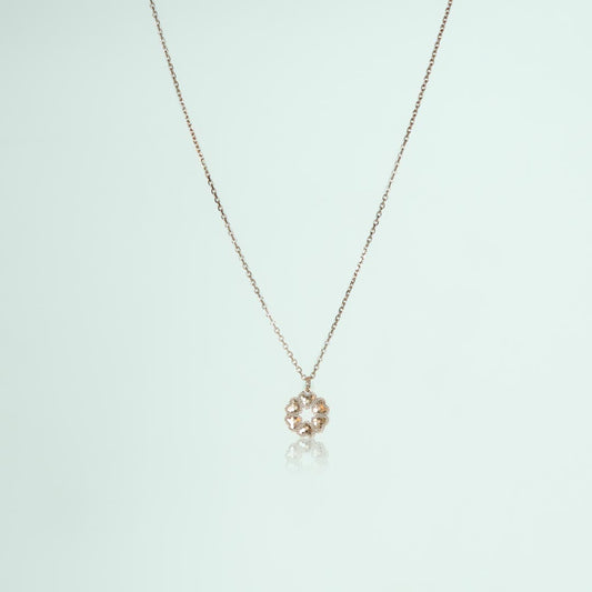 Rose Gold Love Cluster Necklace Pure 925 Silver
