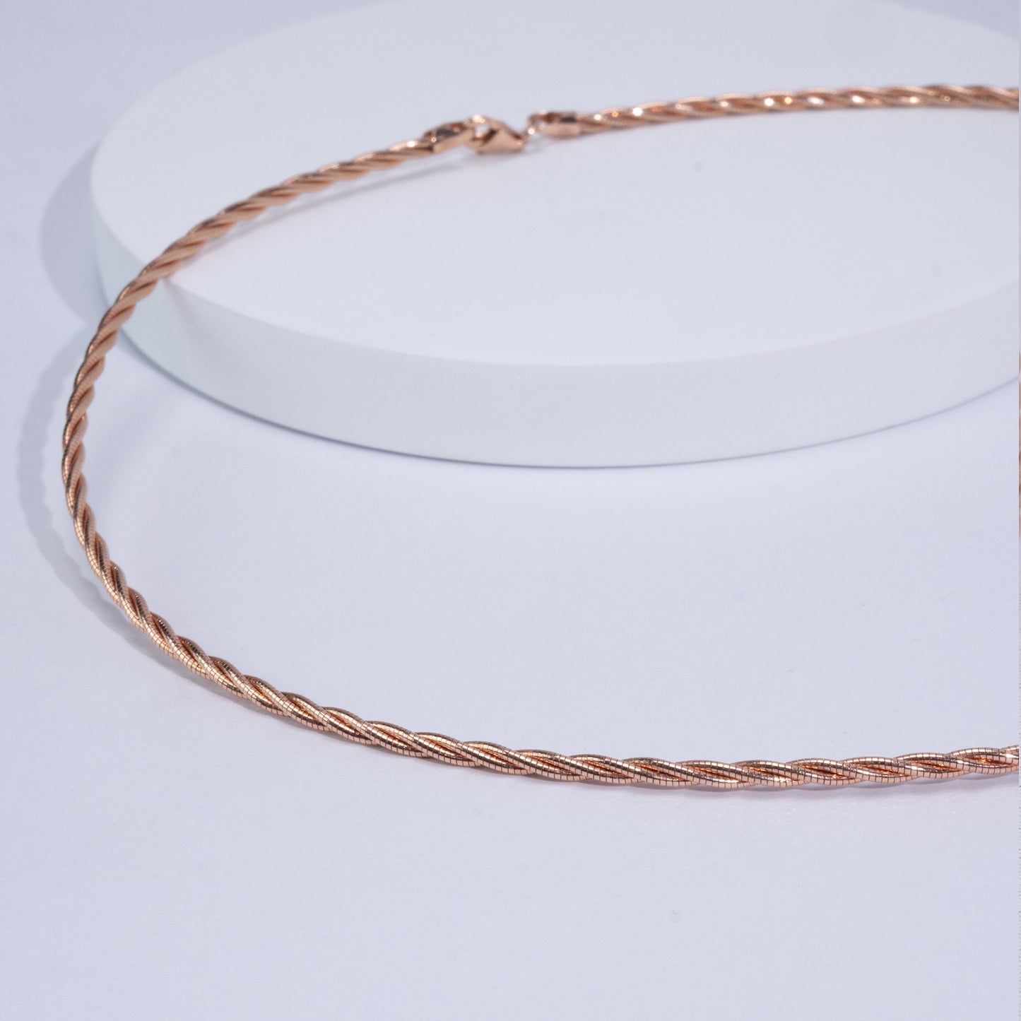 Rose Gold Italian Wire Chain — Pure 925 Sterling Silver