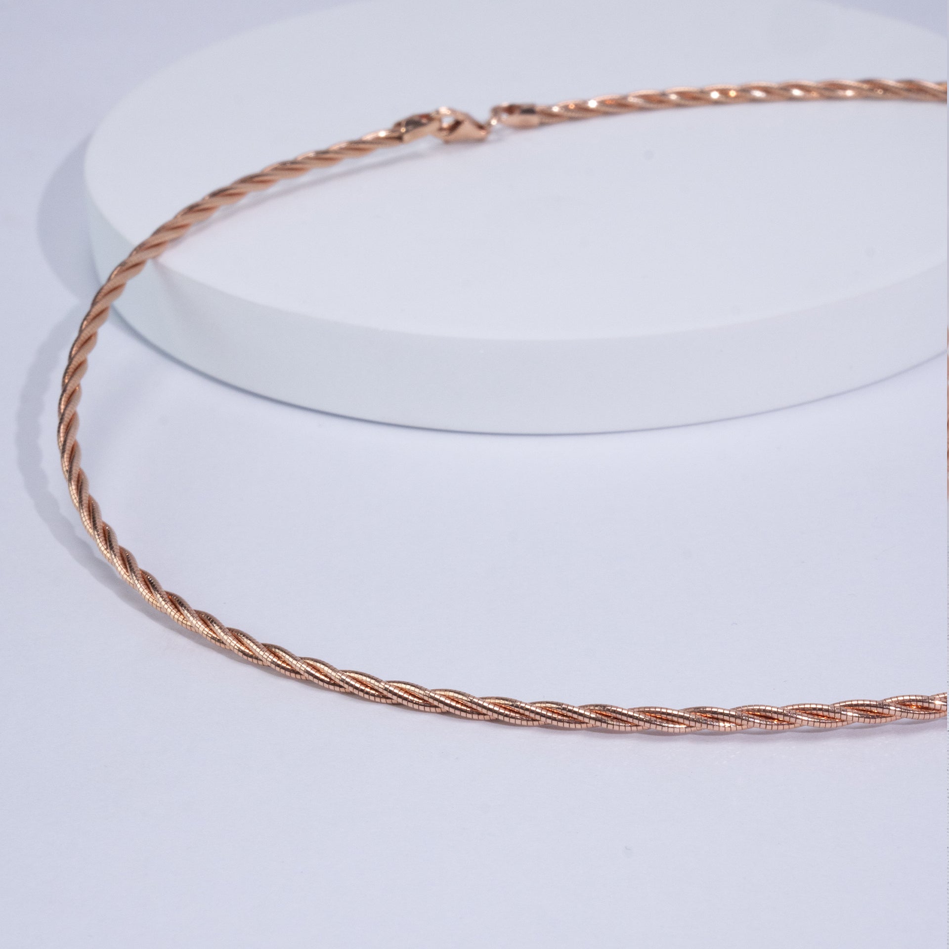 Rose Gold Italian Wire Chain — Pure 925 Sterling Silver