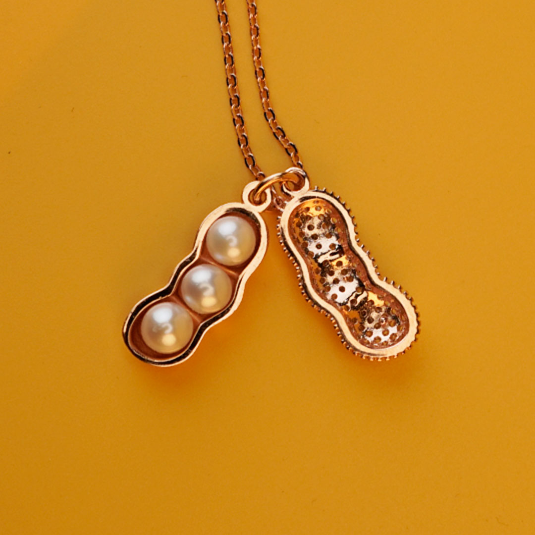 Rose gold Peanut Necklace | 925 Silver