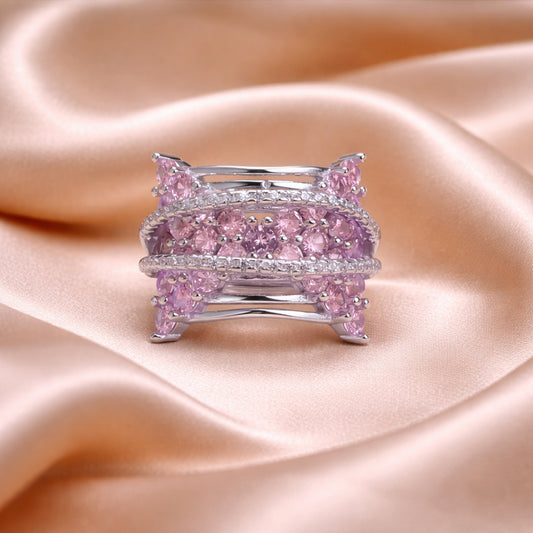 Rose Radiance Silver Ring