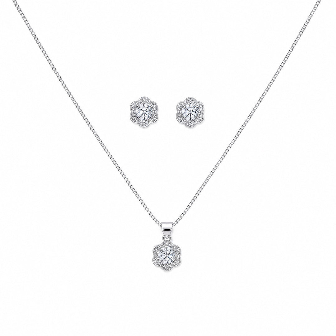 Rosette Sparkle Necklace Set
