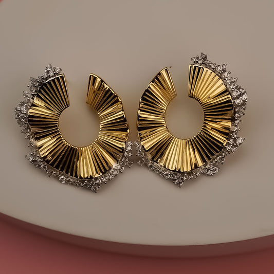 Royal Petals Gold Statement Earrings