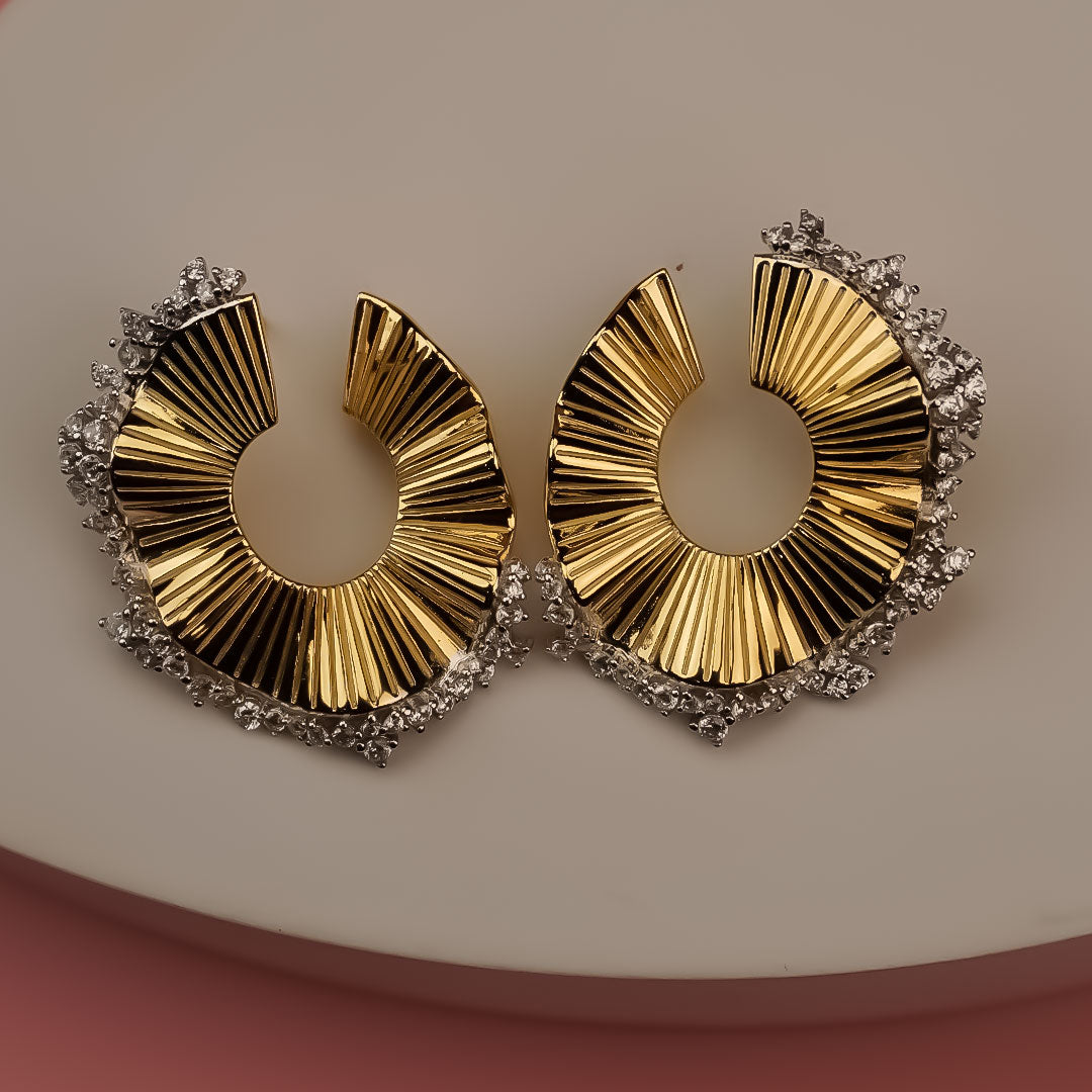 Royal Petals Gold Statement Earrings