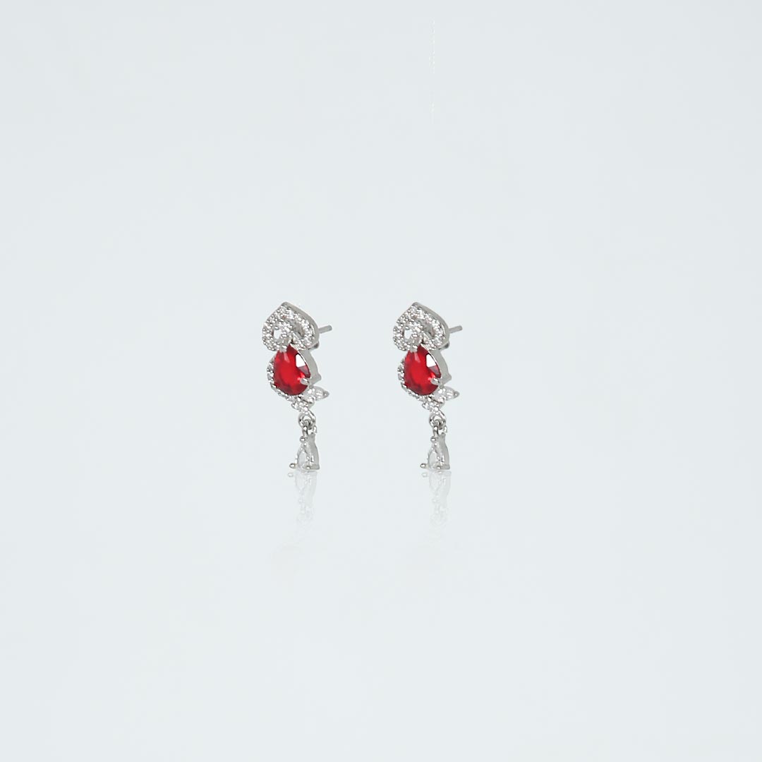 Ruby Pendant Set With Chain Pure 925 Silver