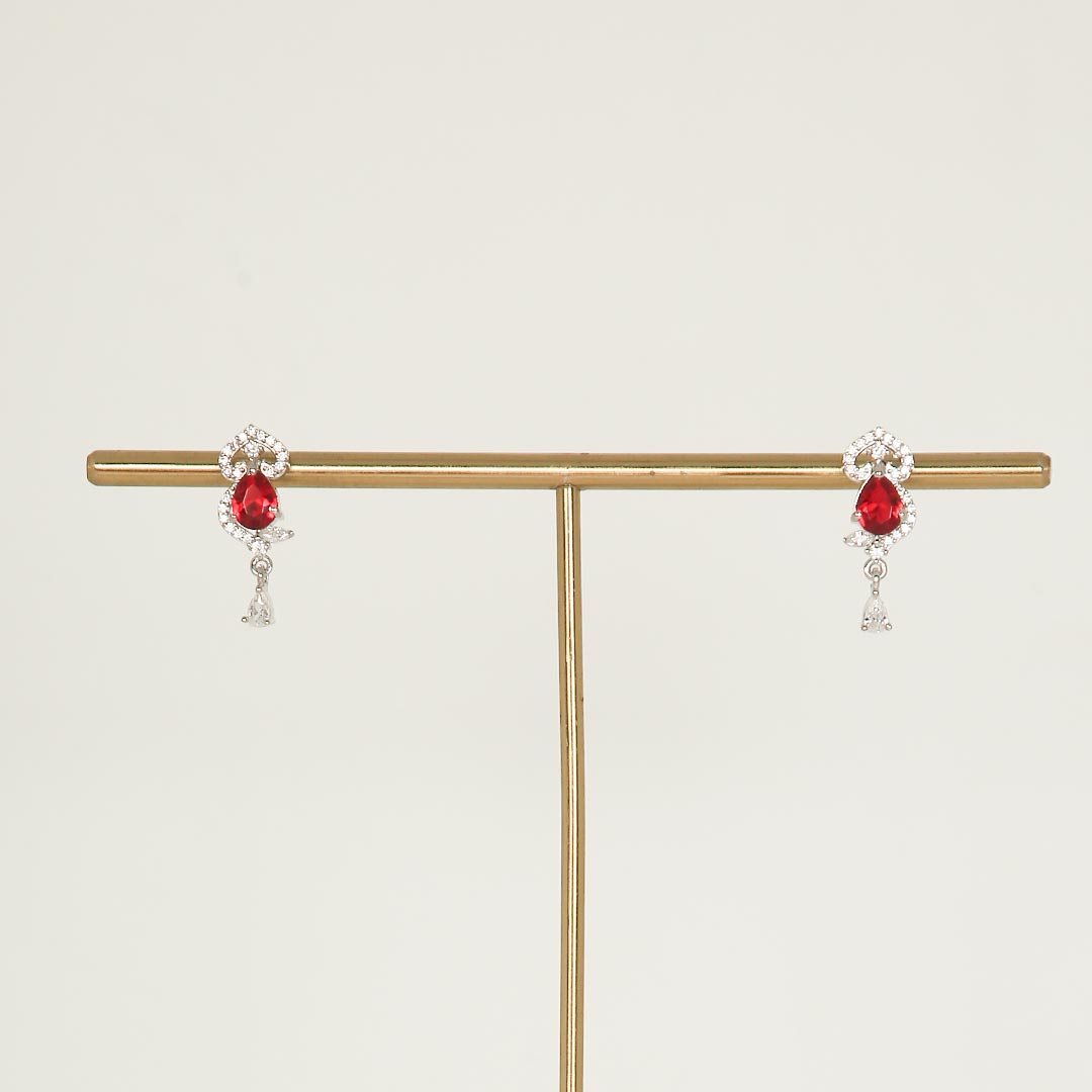 Ruby Pendant Set With Chain Pure 925 Silver
