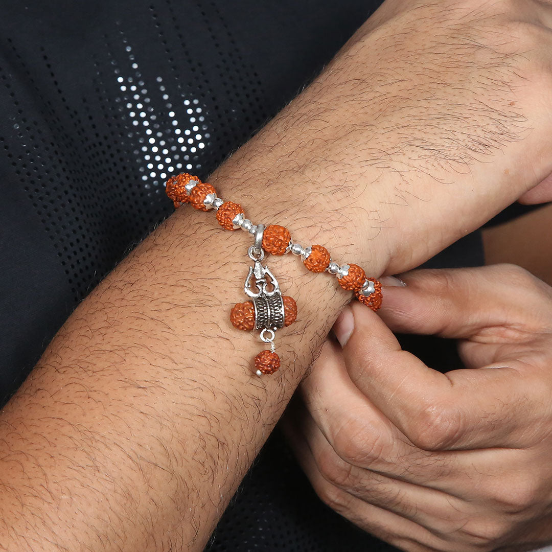 Rudraksh Shiv Bracelet Pure 925 Silver