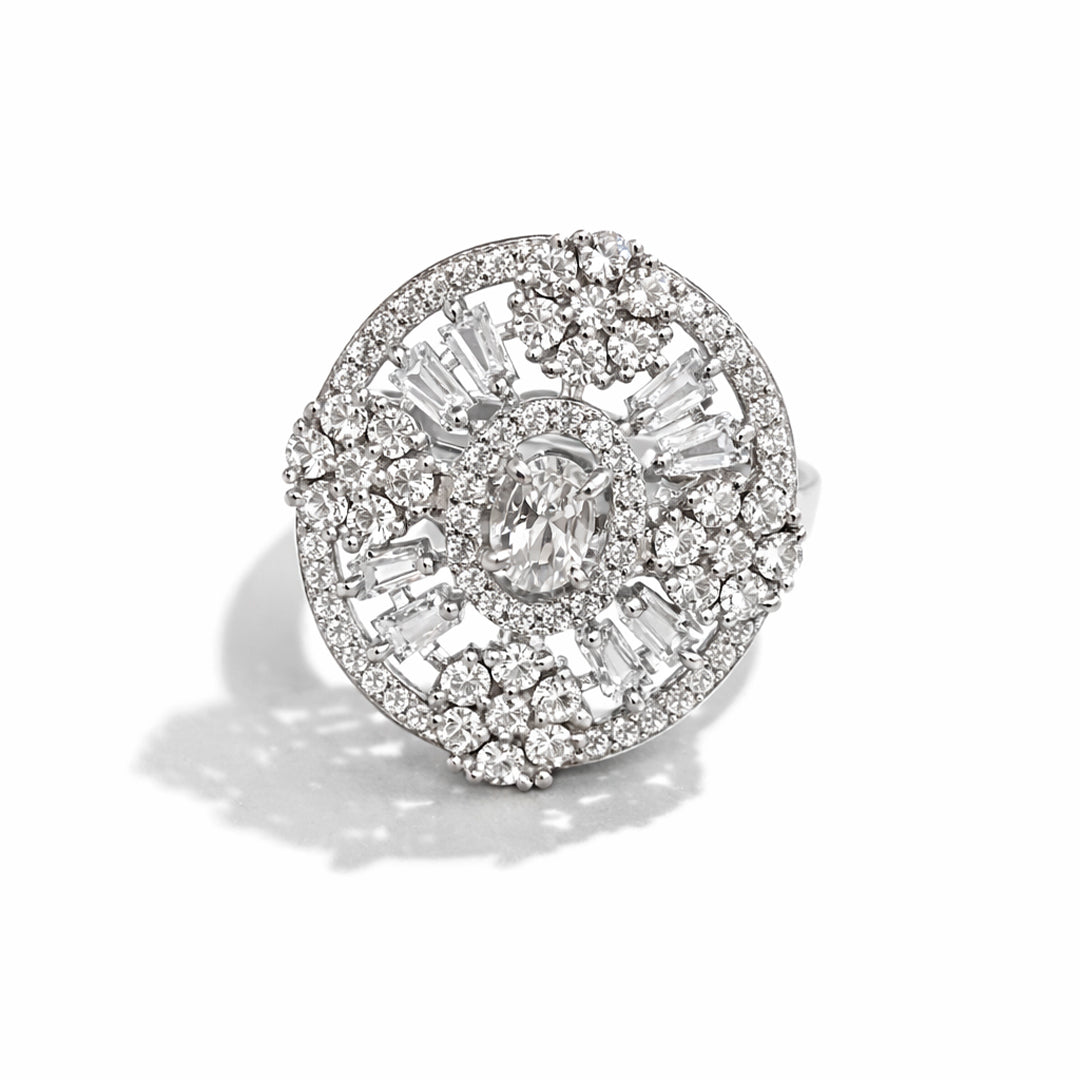 Saanvi Crystal Mandala Adjustable Ring