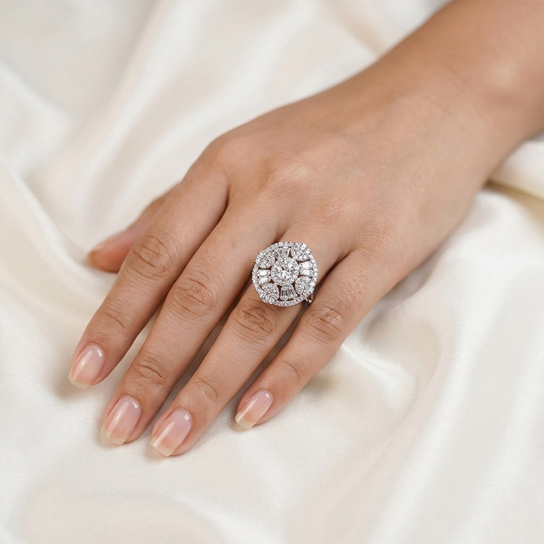 Saanvi Crystal Mandala Adjustable Ring