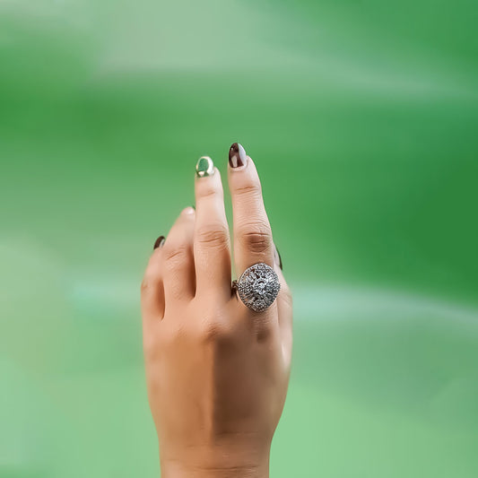 Saanvi Crystal Mandala Adjustable Ring