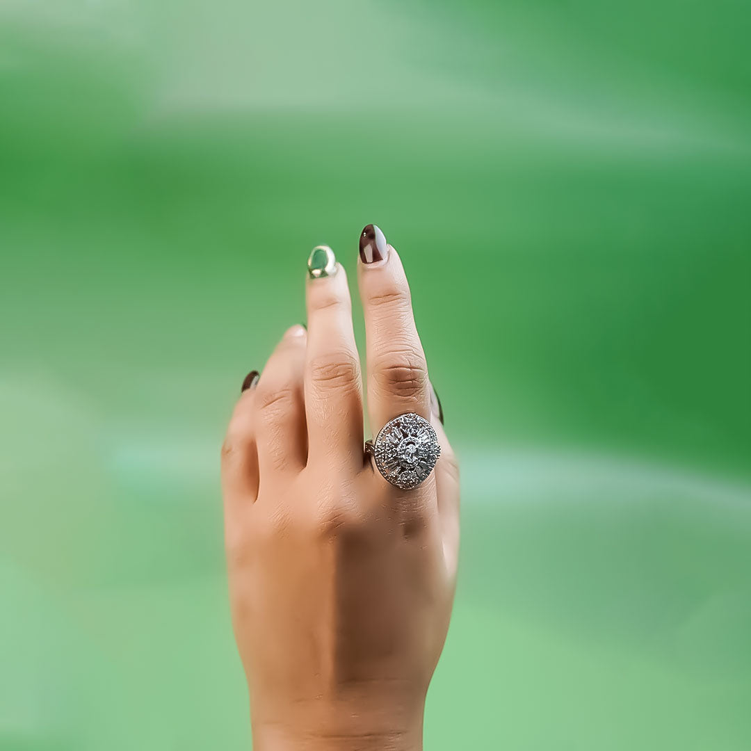 Saanvi Crystal Mandala Adjustable Ring