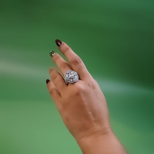 Saanvi Crystal Mandala Adjustable Ring