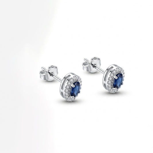 Saphire Oval Studs