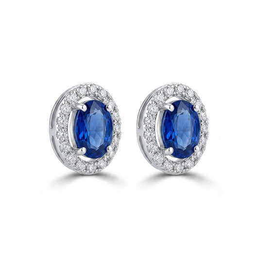 Saphire Oval Studs
