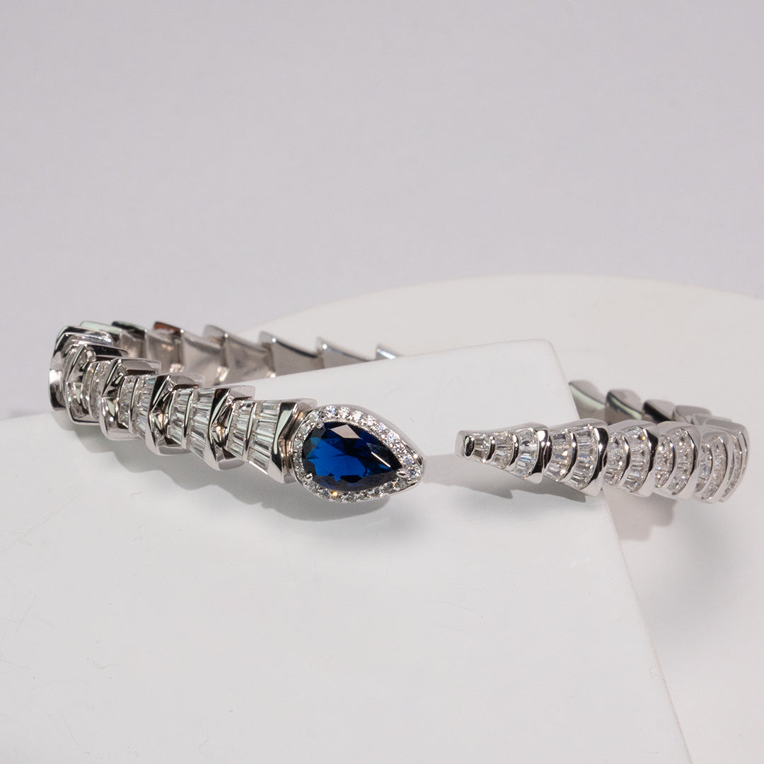 Serpent Bluestone 925 Silver Bracelet