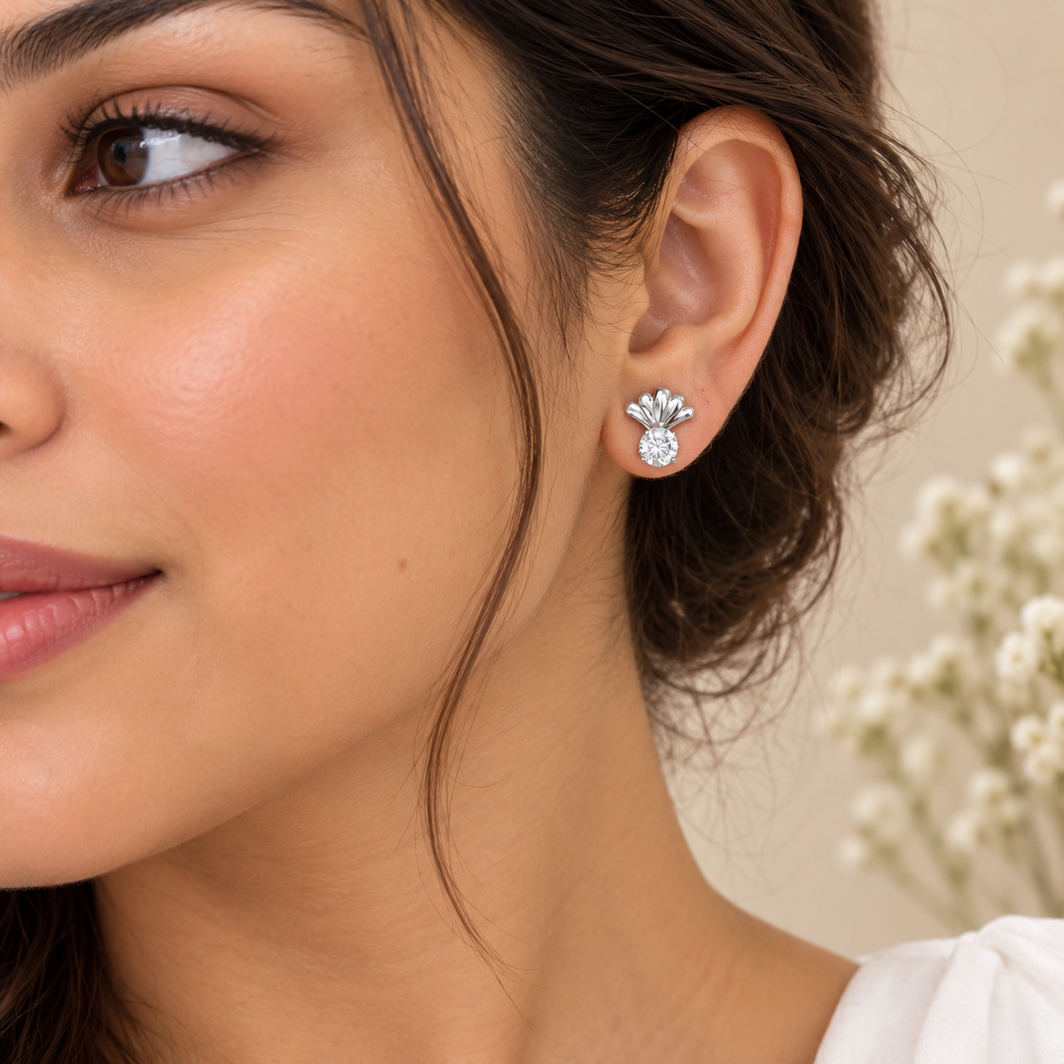 Seashell Radiance Stud Earrings