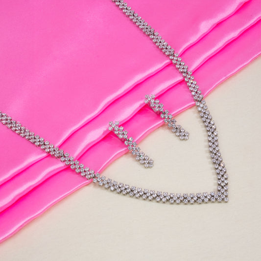 Shimmer Bar Necklace Set — Pure 925 Sterling Silver