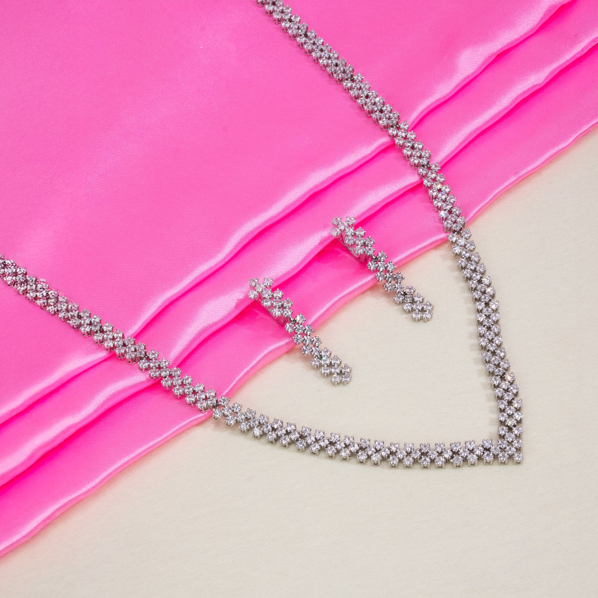 Shimmer Bar Necklace Set — Pure 925 Sterling Silver