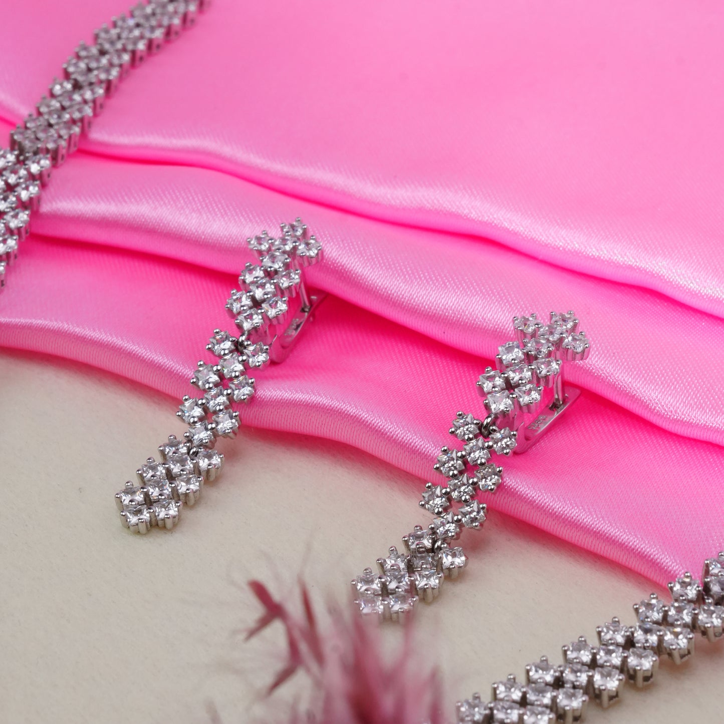 Shimmer Bar Necklace Set — Pure 925 Sterling Silver