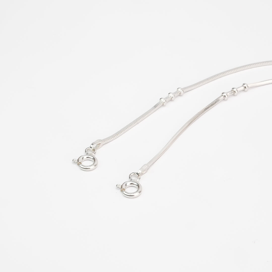 Silver Minimal Beaded Anklet