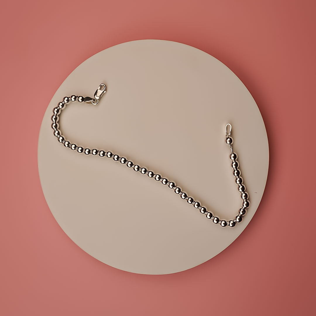 Silver Glow Beaded Bracelet