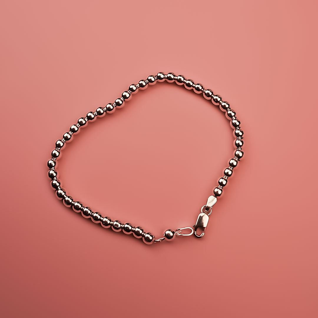 Silver Glow Beaded Bracelet