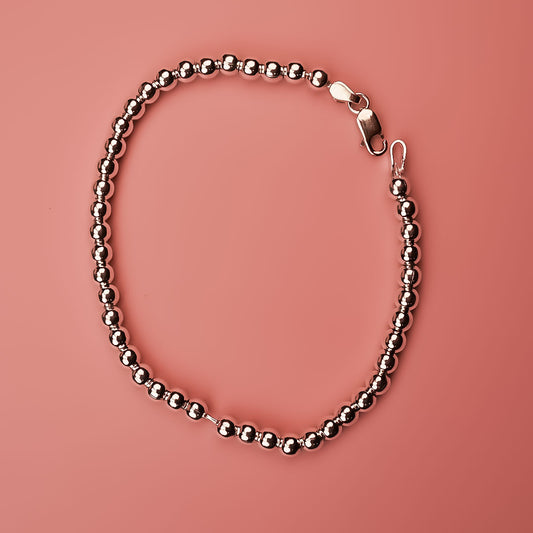 Silver Glow Beaded Bracelet