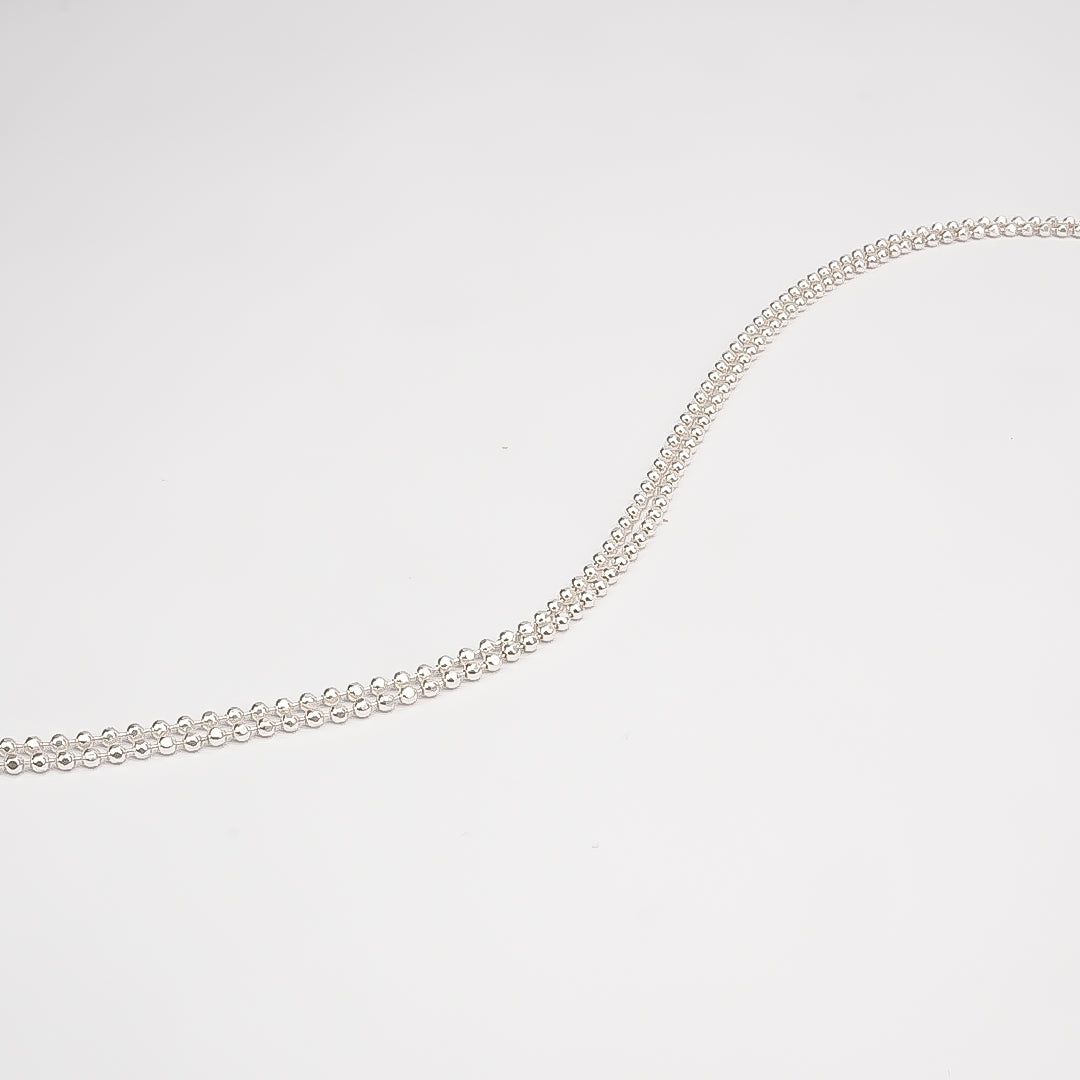 Silver Beadline Anklet