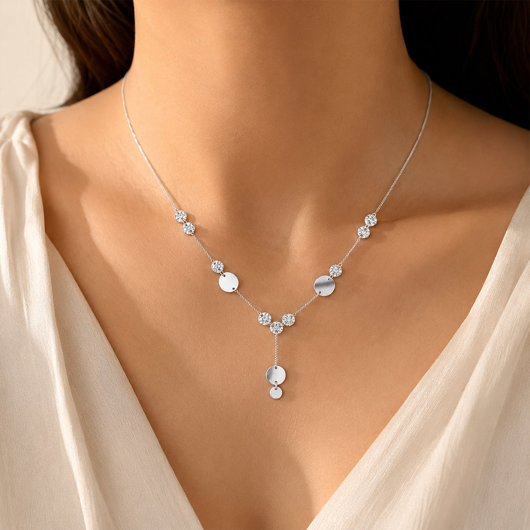 Silver Celeste Drop Necklace