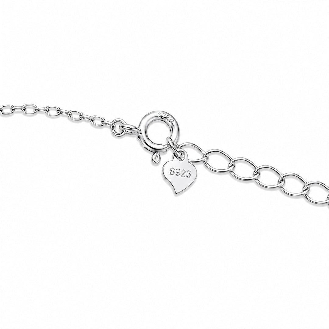 Silver Crystal Clover Necklace