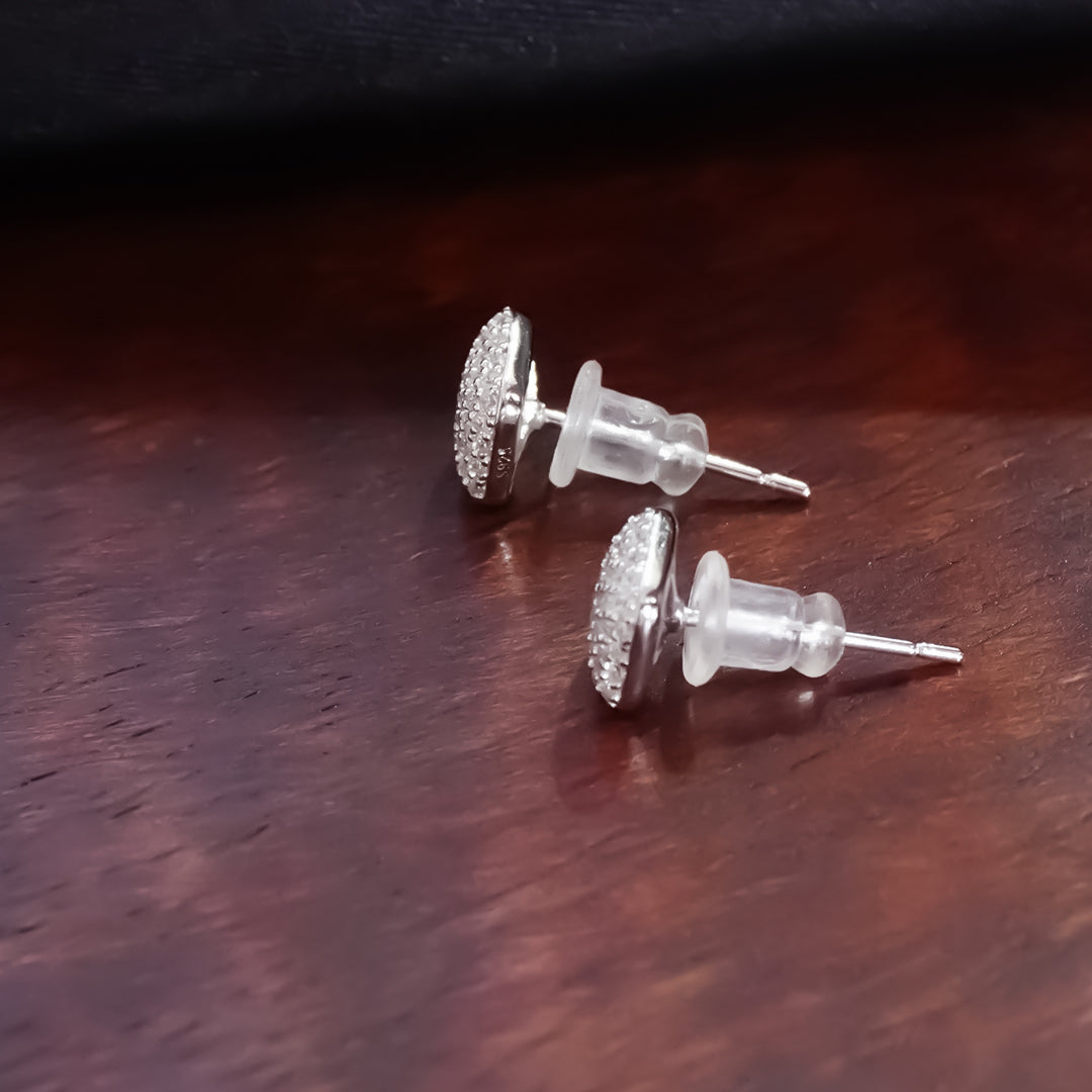 Silver Cushion Studs Pure 925 Silver