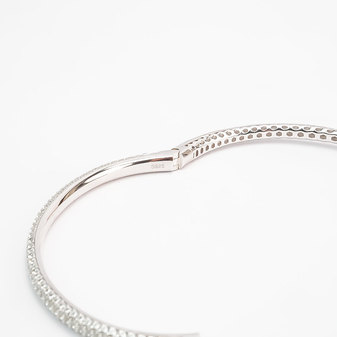Silver Dainty Diamond Cut Bracelet