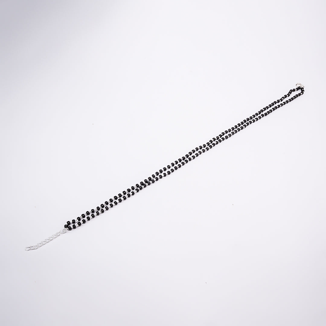 Silver Duo Layer Nazar Anklet